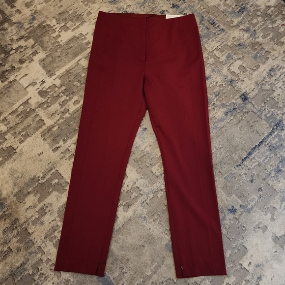 NWT Ann Taylor Zip Ankle Red High Rise Skinny Ankle Pant Stretch Size 12 - Picture 6 of 15